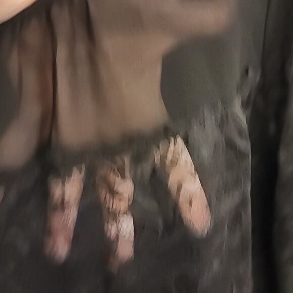 LOFT Black Sheer Top, Medium - Picture 6 of 9